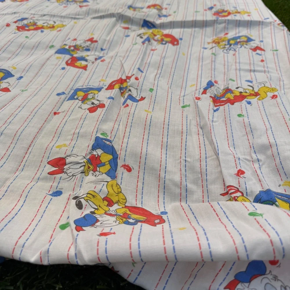 VTG  1984 Dundee Disney Baby Donald Daisy Duck Crib Sheet 100% Cotton USA Made